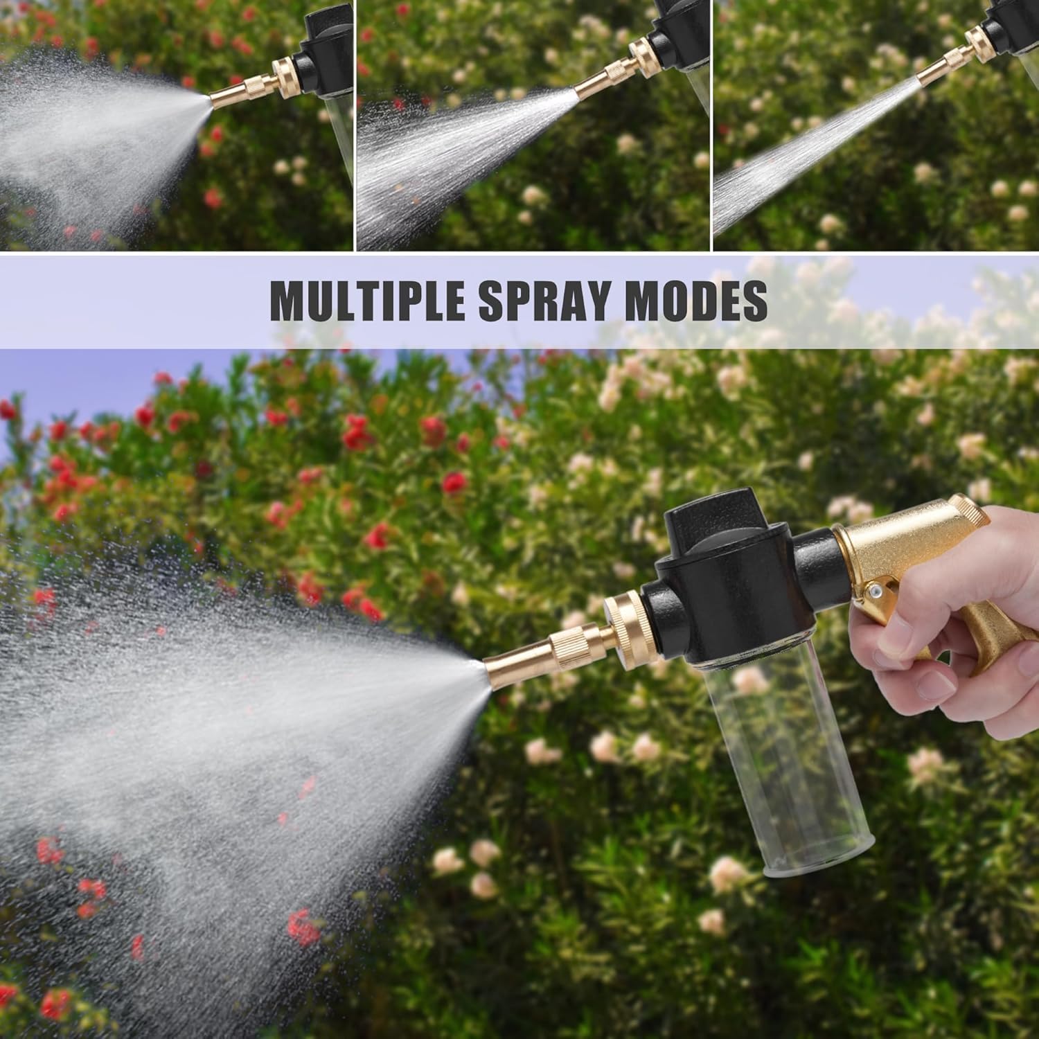 Car Wash Foam Gun with 100ML Bottle - High Pressure Water Sprayer for Auto Detailing, Gardening, Plant Watering & Floor Cleaning | Perfect for Car Washing, Garden Care & Home Cleaning