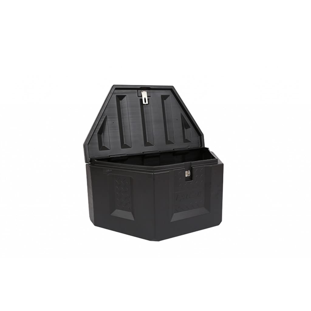 Dee-Zee Heavy Duty Plastic Trailer Tool Box - Large Triangle Design in Black | Perfect for Truck, Trailer & RV Storage & Organization