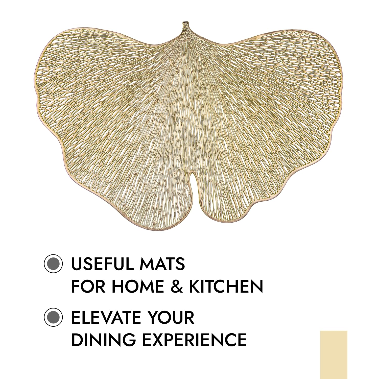 Kuber Industries Designer Butterfly Placemat Set | 4-Piece Golden Table Mats for Dining Room & Side Tables | Perfect for Home Decor, Parties, and Everyday Use