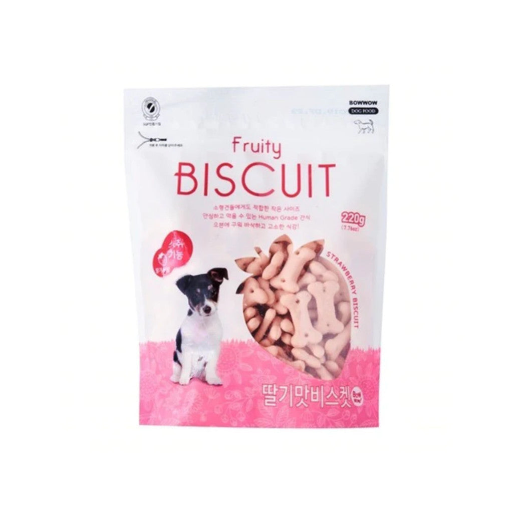 Bow Wow Dog Treats - Healthy Mixed Snacks & Biscuits for Dogs (150g, 220g, 350g) - Milk Calcium & Strawberry Flavored - Perfect for Training Rewards and Daily Treats