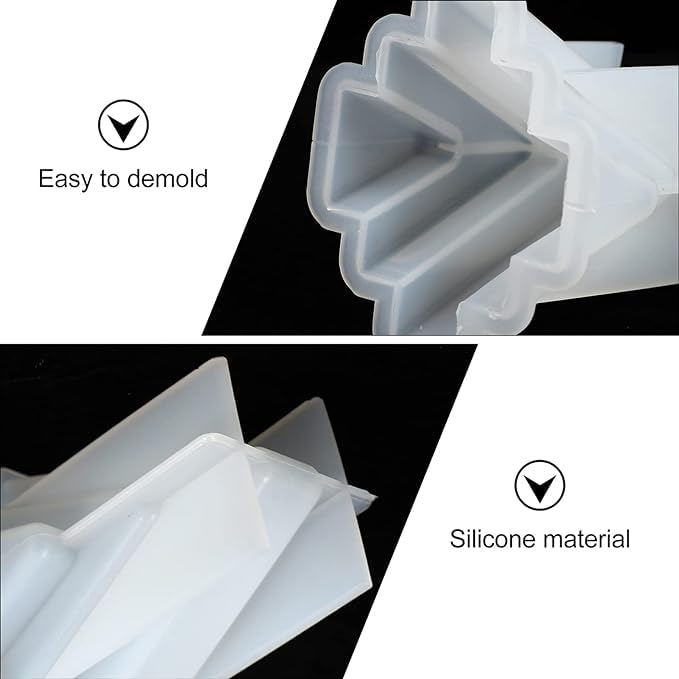 iKalaa 3D Silicone Triangle Tree Mold for DIY Candle Making - Christmas Holiday Home Decor, Handmade Wax Candles for Gifts, Parties & Festive Decorations