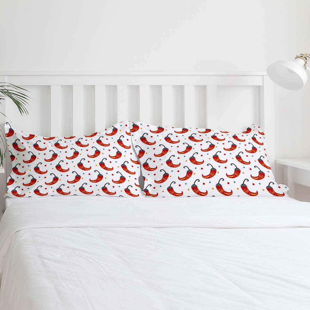 Soft Lightweight Sunflower Duvet Cover Set - 4 Piece Bedding Set with Zipper Closure, Mexican Red Chili Geometric Polka Dot Design - Twin Size for Cozy Bedroom Decor | Perfect for Kids Rooms, Guest Bedrooms & Dorm Essentials