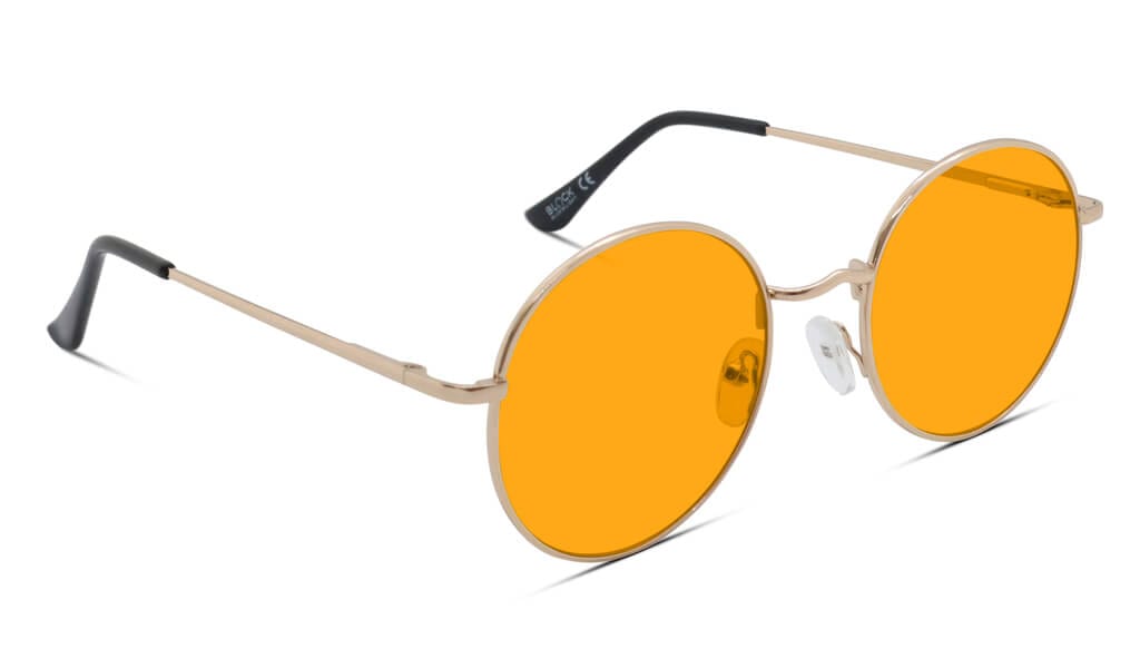 SunDown Elton Blue Light Blocking Glasses - Gold Frame Reading Glasses for Eye Strain Relief | Computer, Gaming & Nighttime Use