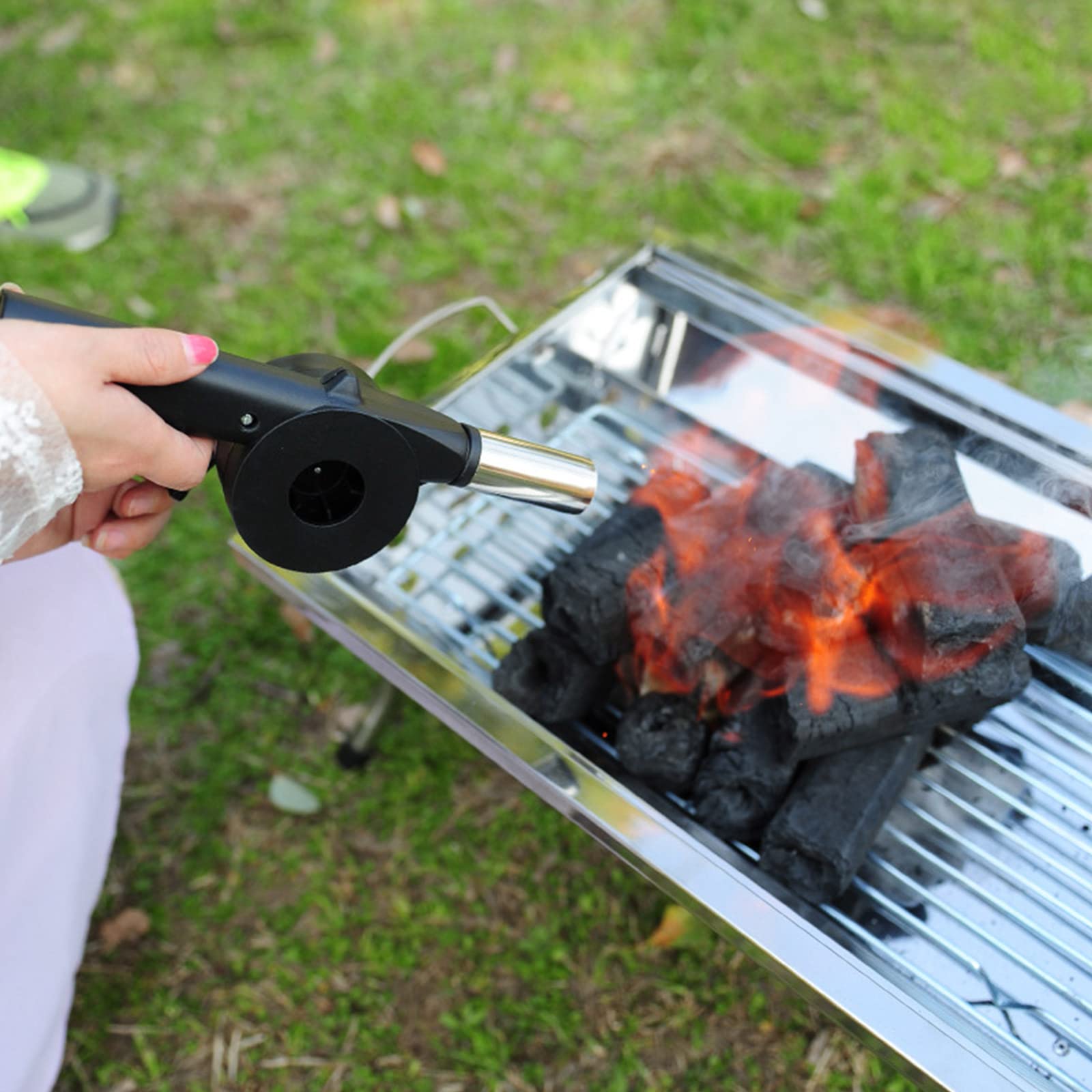 Portable Hand Crank BBQ Fan - Manual Air Blower for Charcoal Grill, Campfire & Stove - Compact Outdoor Cooking Accessories for Picnics, Tailgating & Backyard Barbecues