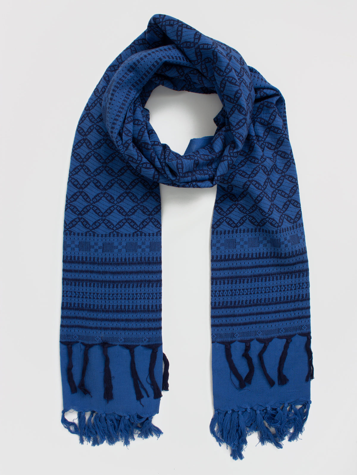 Elegant Embroidered Cobalt Blue Scarf for Women - Soft Winter Fashion Accessory - Perfect for Cold Weather, Office, and Special Occasions