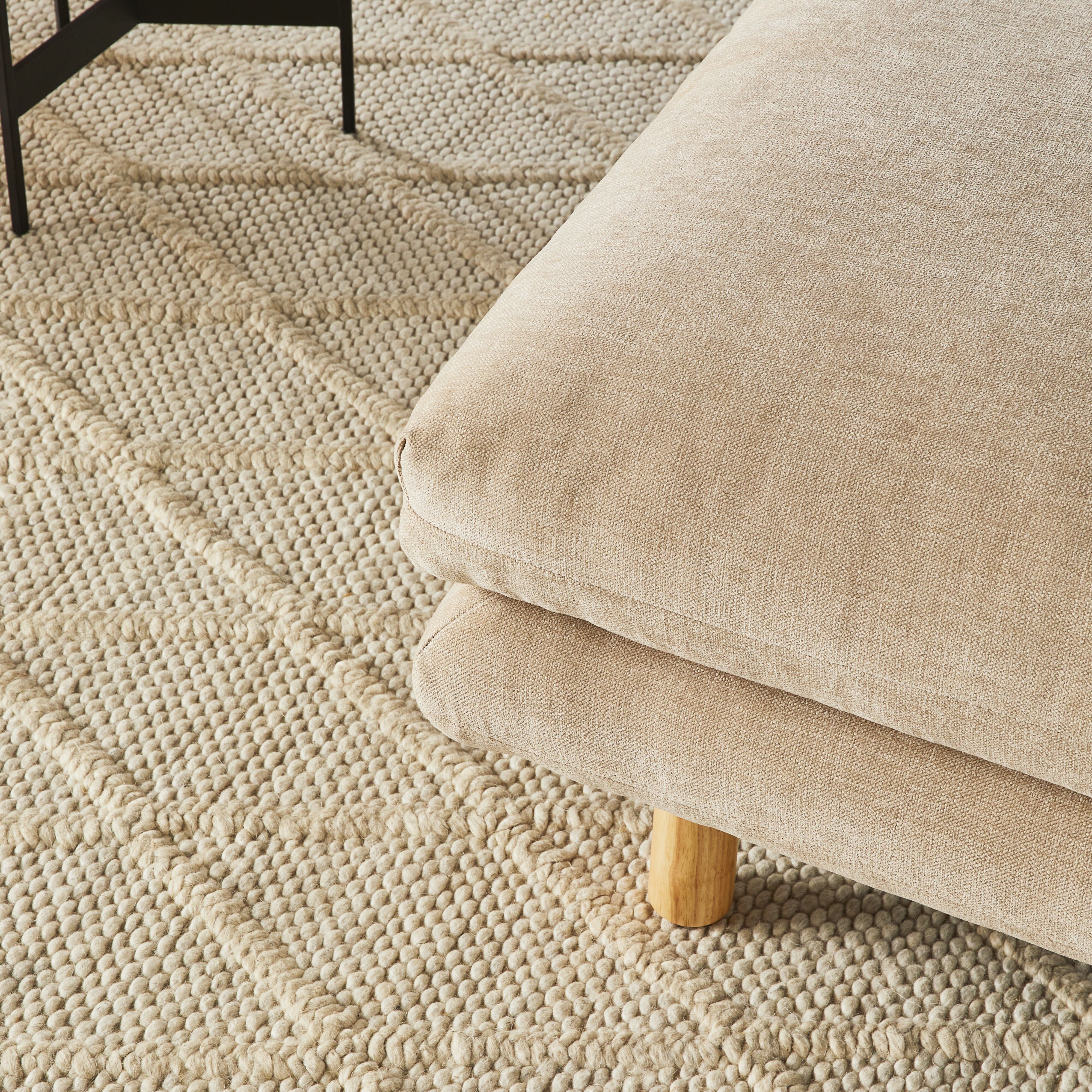 Stylish Austin Ottoman with Serenity Tortilla Design - Perfect for Living Room, Bedroom & Home Decor