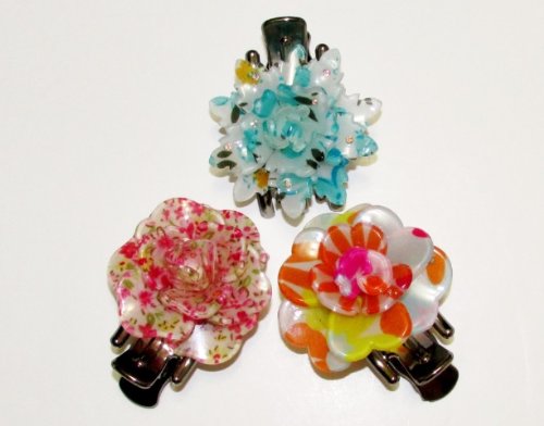 Pixiheart Summer Flowers Sideways Claw Clip - Hair Claw Clips for Women, Large Hair Clips for Thick Hair, Boho Hair Accessories for Beach, Vacation, and Everyday Use