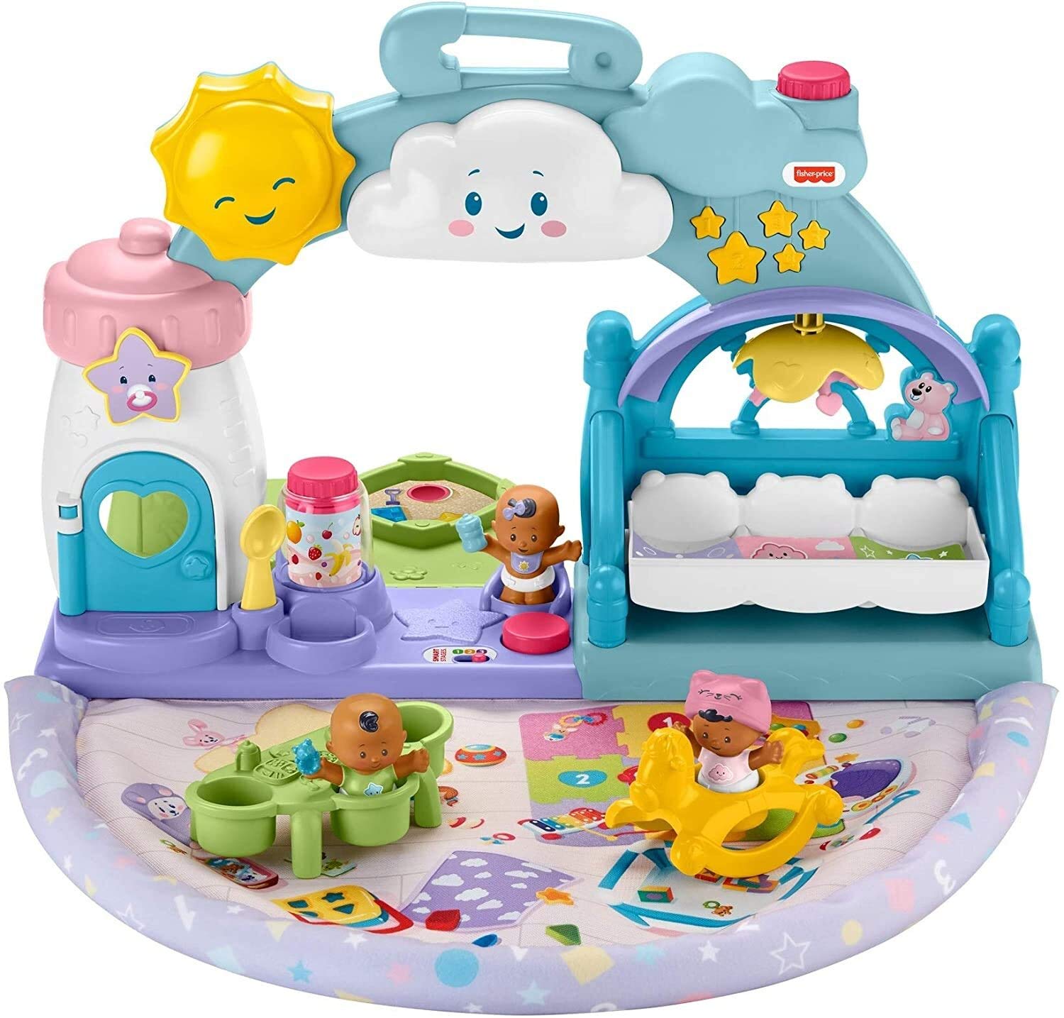 Fisher-Price Little People 1-2-3 Babies Playdate Musical Playset with 3 Black Baby Figures - Toddler & Preschool Learning Toy for Counting & Social Skills - Perfect for Daycare, Playrooms & Birthday Gifts