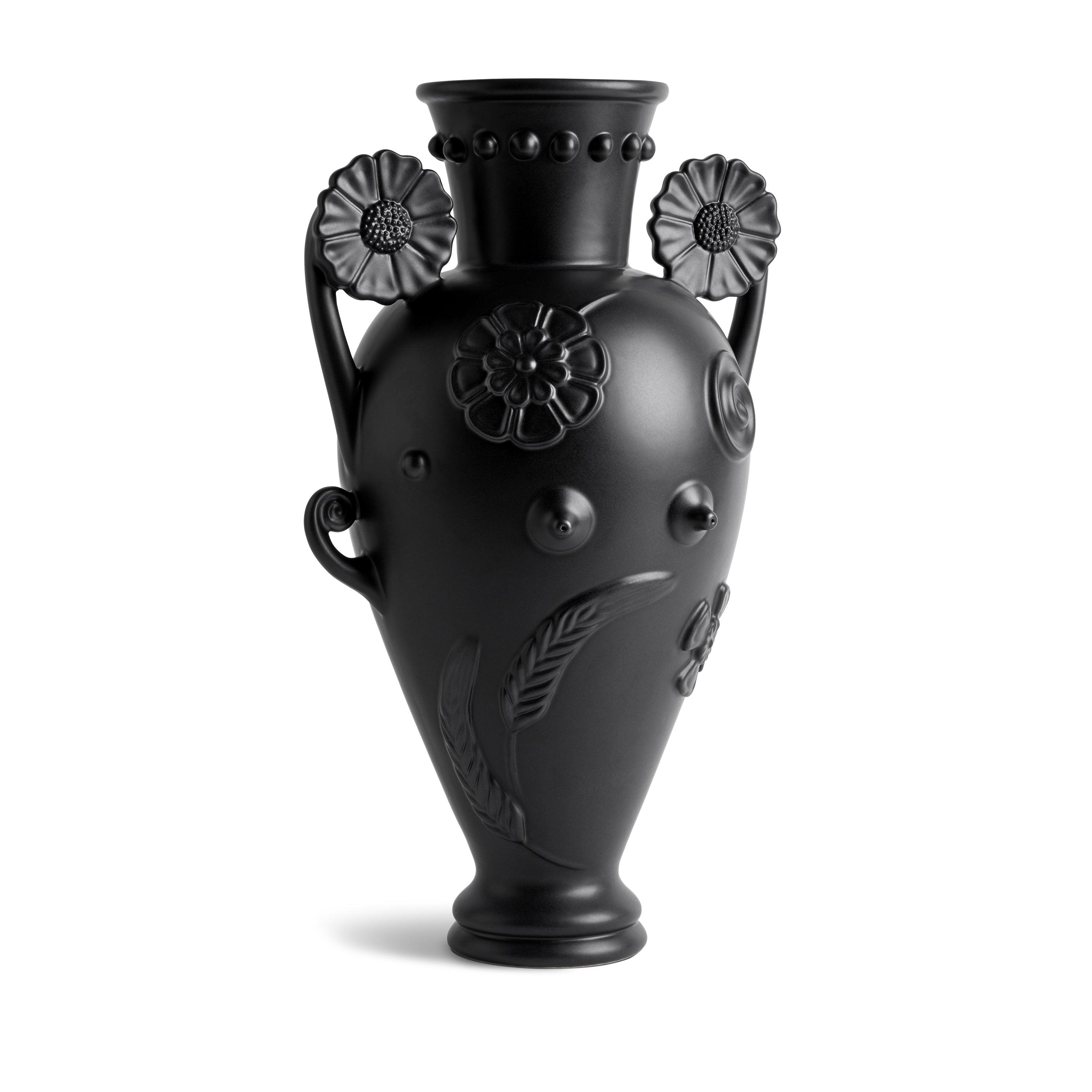 Pantheon Persephone Vase - Elegant Black Ceramic Vase for Home Decor, Wedding Centerpieces & Luxury Gifts