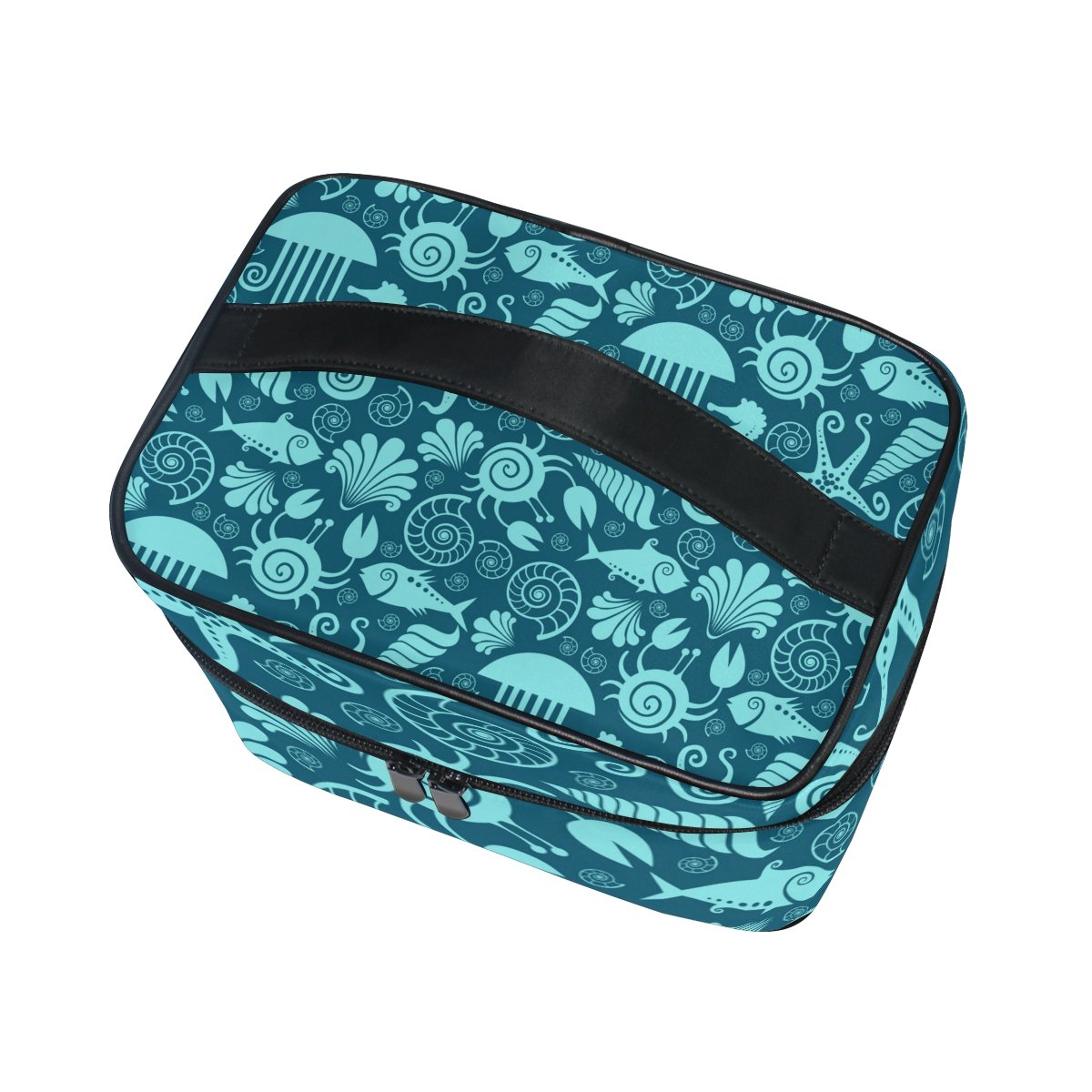 Cooper Girl Waterproof Sea Horse Cosmetic Bag - Travel Makeup Train Case & Storage Organizer for Beach, Pool, Gym & Vacation Essentials