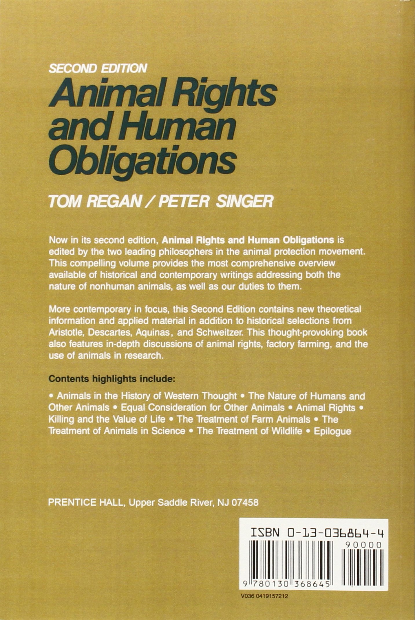 Animal Rights and Human Obligations - Ethical Guide for Animal Welfare Advocates | Perfect for Activists, Students & Policy Makers