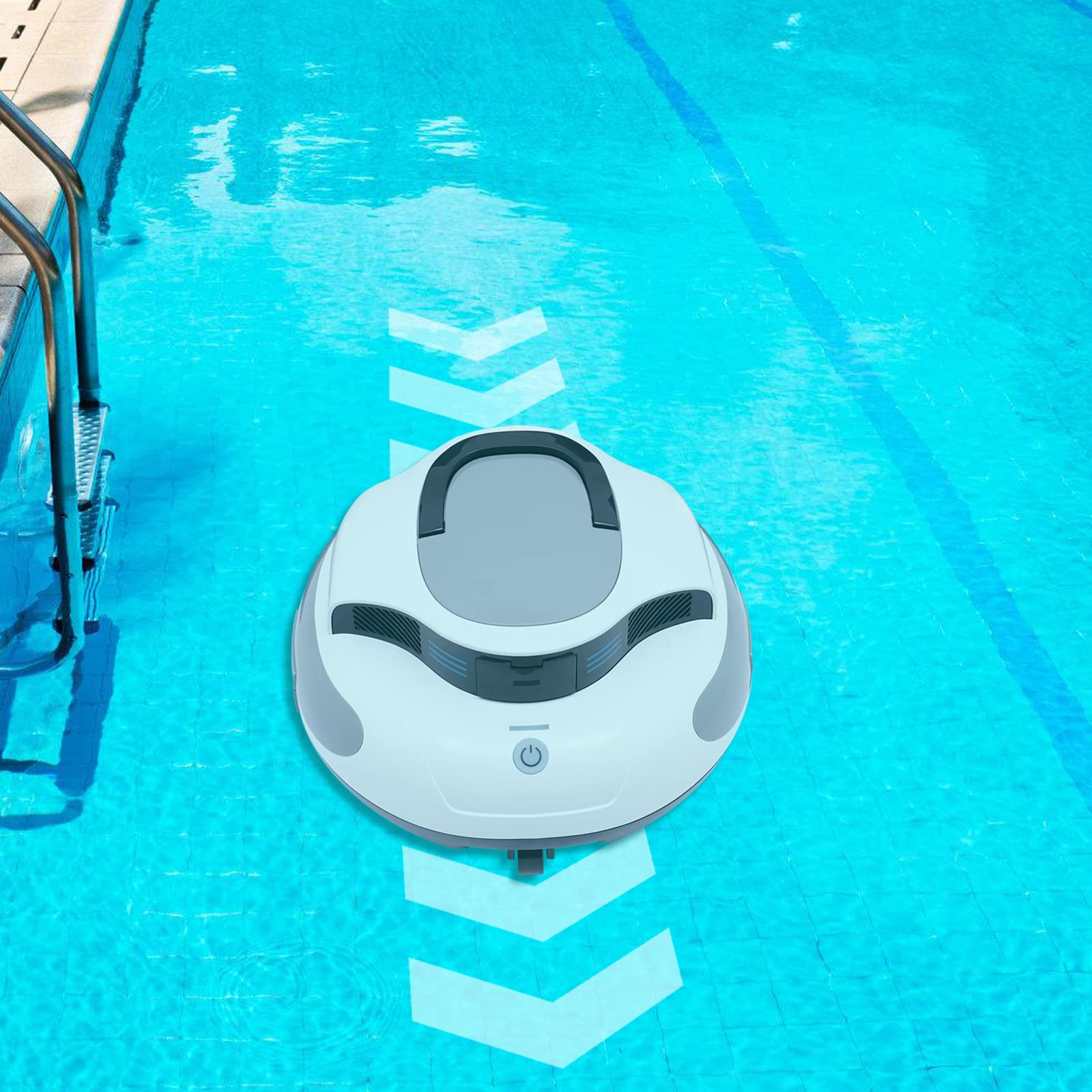 CNCEST 75-Minute Cordless Robotic Pool Vacuum Cleaner with Dual Brushless Motor | IPX8 Waterproof Automatic Pool Cleaner for In-Ground & Above-Ground Pools | Ideal for Flat Bottom Pools, Daily Maintenance & Seasonal Cleaning
