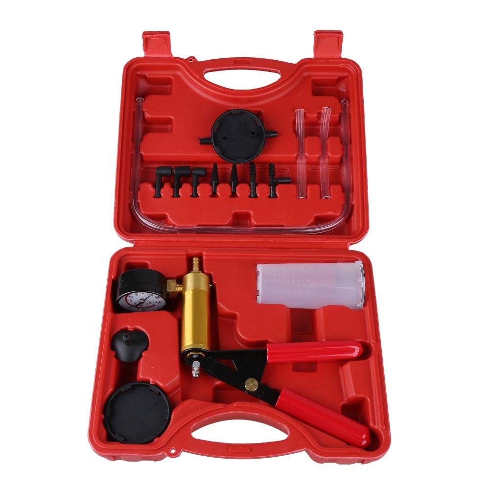 **Handheld Vacuum Pump Tester Set with Multiple Adapters - Professional Brake Bleeder Kit for Cars & Motorcycles - Perfect for DIY Auto Repair & Maintenance**