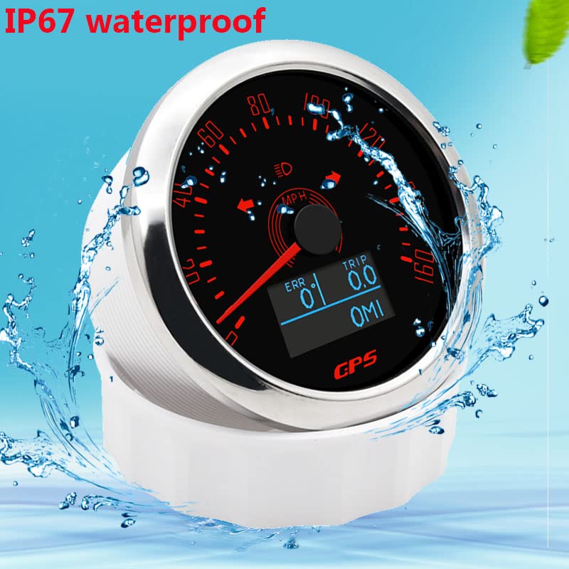 85mm 0-160MPH GPS Speedometer Gauge with ODO, COG & Trip - Universal for Motorcycle, Car, Boat, Truck (9-32V) - Perfect for Racing, Off-Road & Marine Navigation