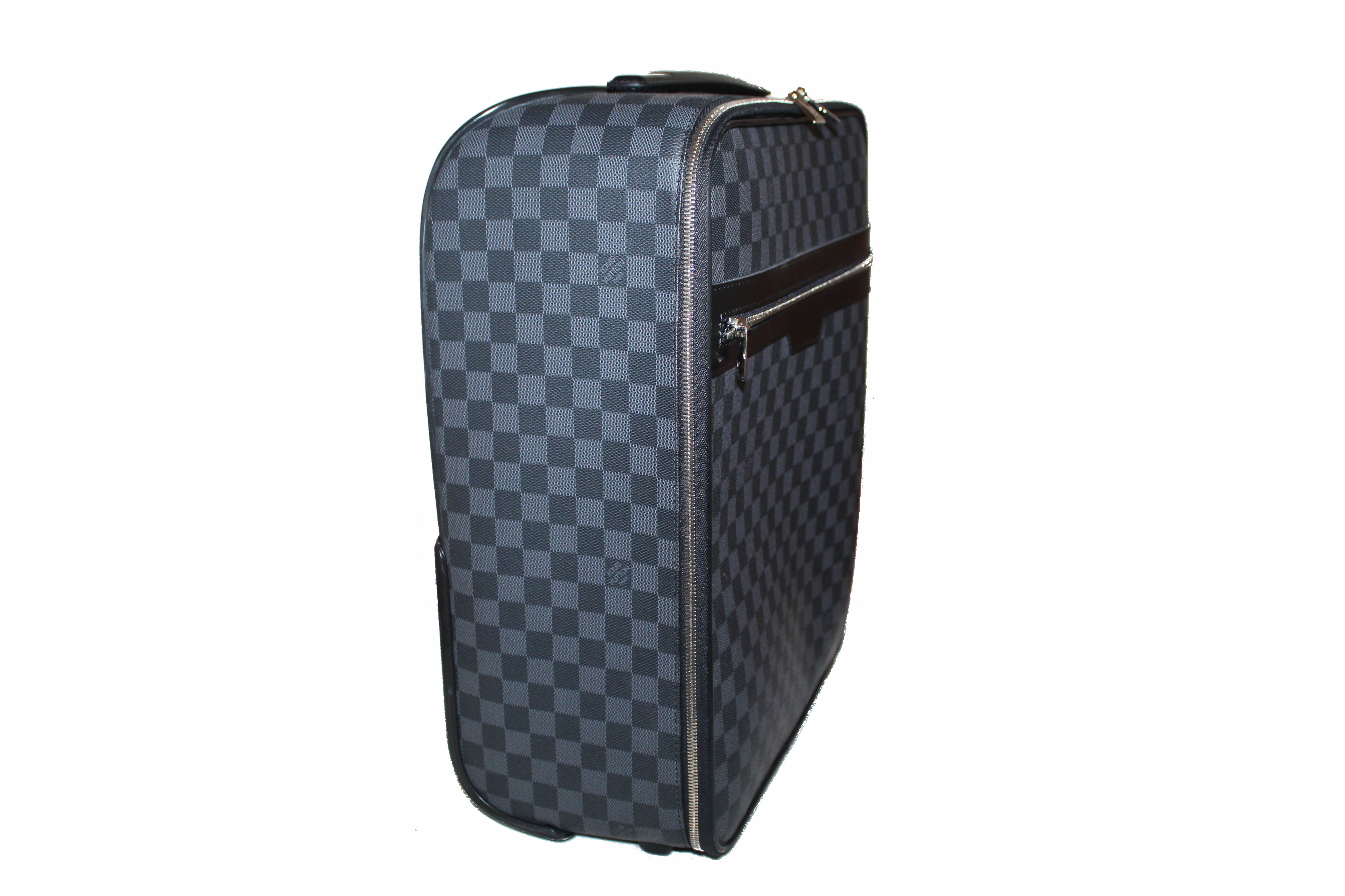 Authentic Louis Vuitton Damier Graphite Canvas Pegase 45 Rolling Luggage Suitcase - Premium Carry-On for Business Travel & Luxury Vacations
