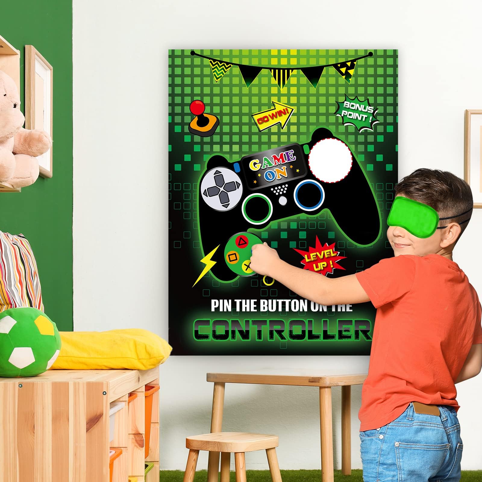 WERNNSAI Pin The Button Video Game Party Game - 21