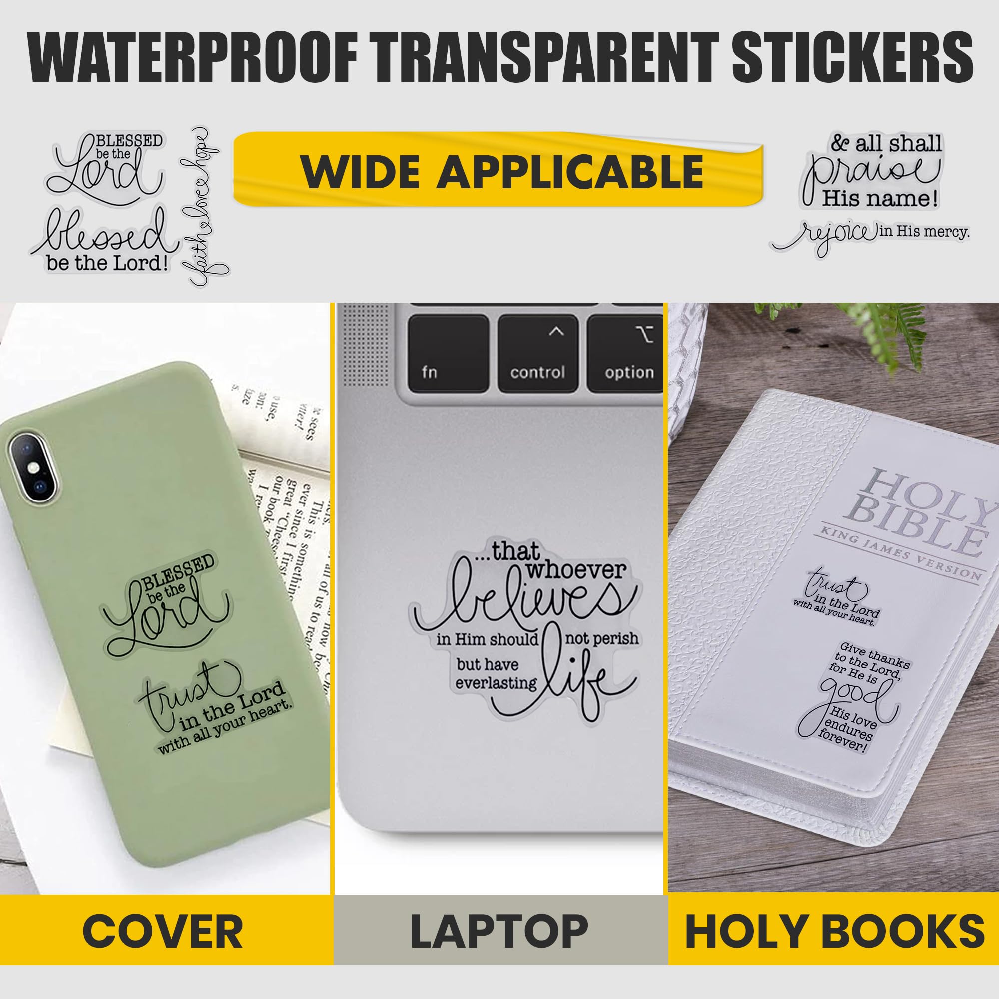 Religious Christian Bible Stickers - Inspirational Prayer Faith Scripture Stickers for Bible Journaling, Scrapbooking & Planner Decor - Perfect for Bible Study, Prayer Journals & Gift Giving