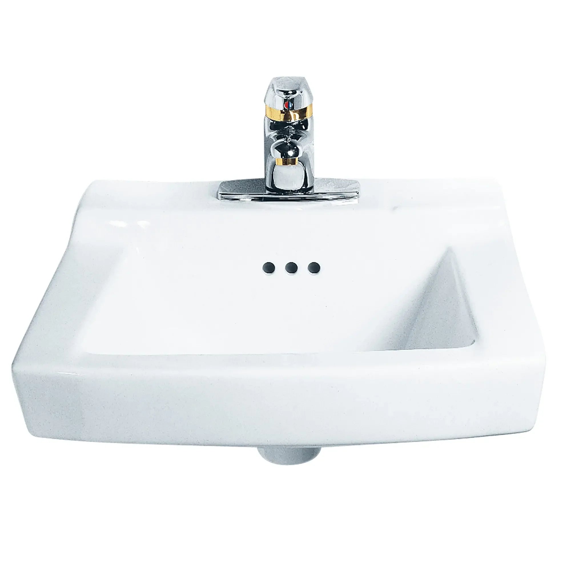 Comrade® 4 Inch Centerset Wall Mounted Bathroom Sink with Hanger - Perfect for Small Bathrooms, Powder Rooms & RV Vanities