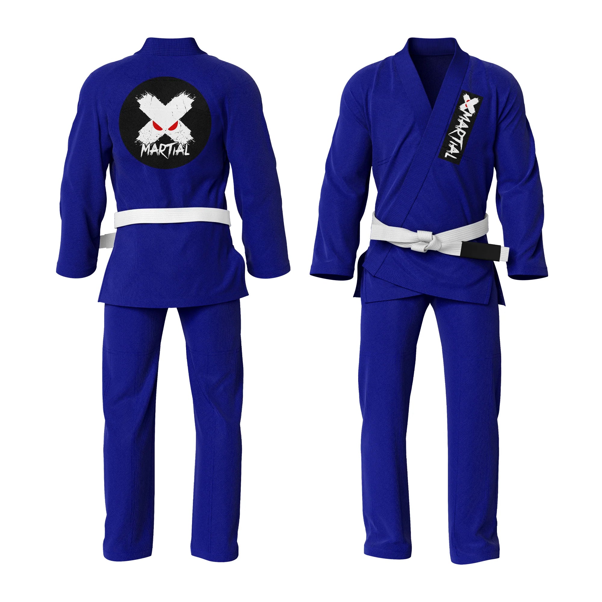XMartial Prime Blue Kids BJJ Gi with Free Belt - Lightweight Brazilian Jiu-Jitsu Uniform for Children - Perfect for Training, Competitions & Martial Arts Classes