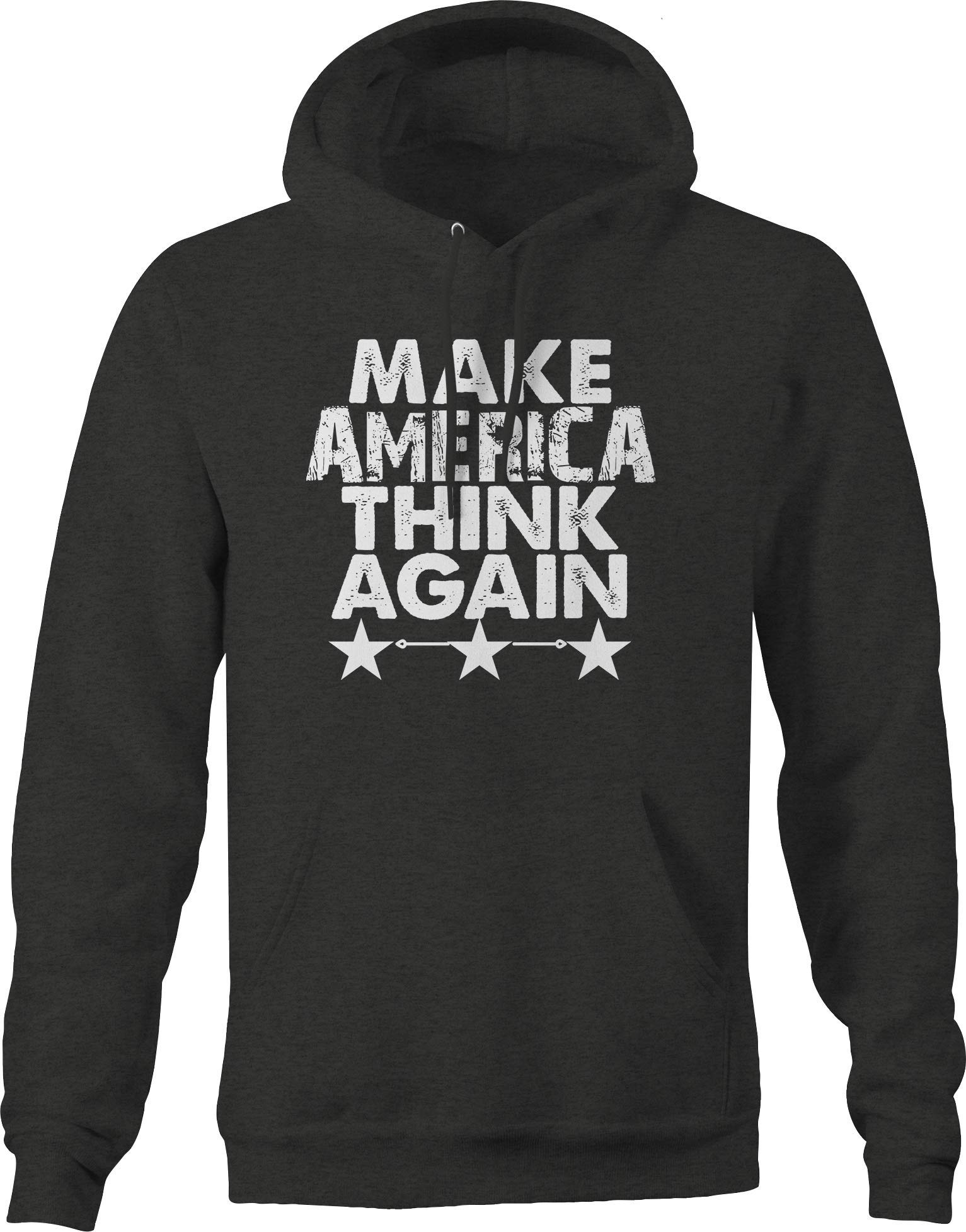 Make America Think Again President Smarter Shirt Hoodies for Men - Dark Grey | Patriotic Political Statement Apparel for Campaigns & Rallies