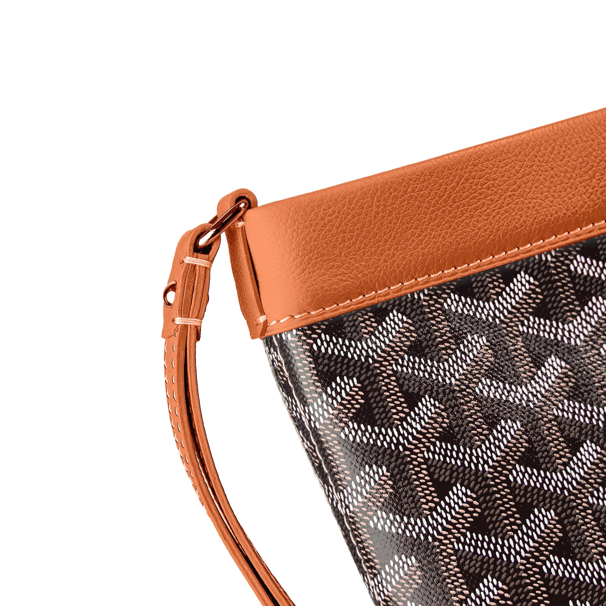 Goyard Conti Black & Tan Leather Pouch - Luxury Travel Organizer for Passport, Wallet & Essentials | Perfect for Business Trips & Daily Use