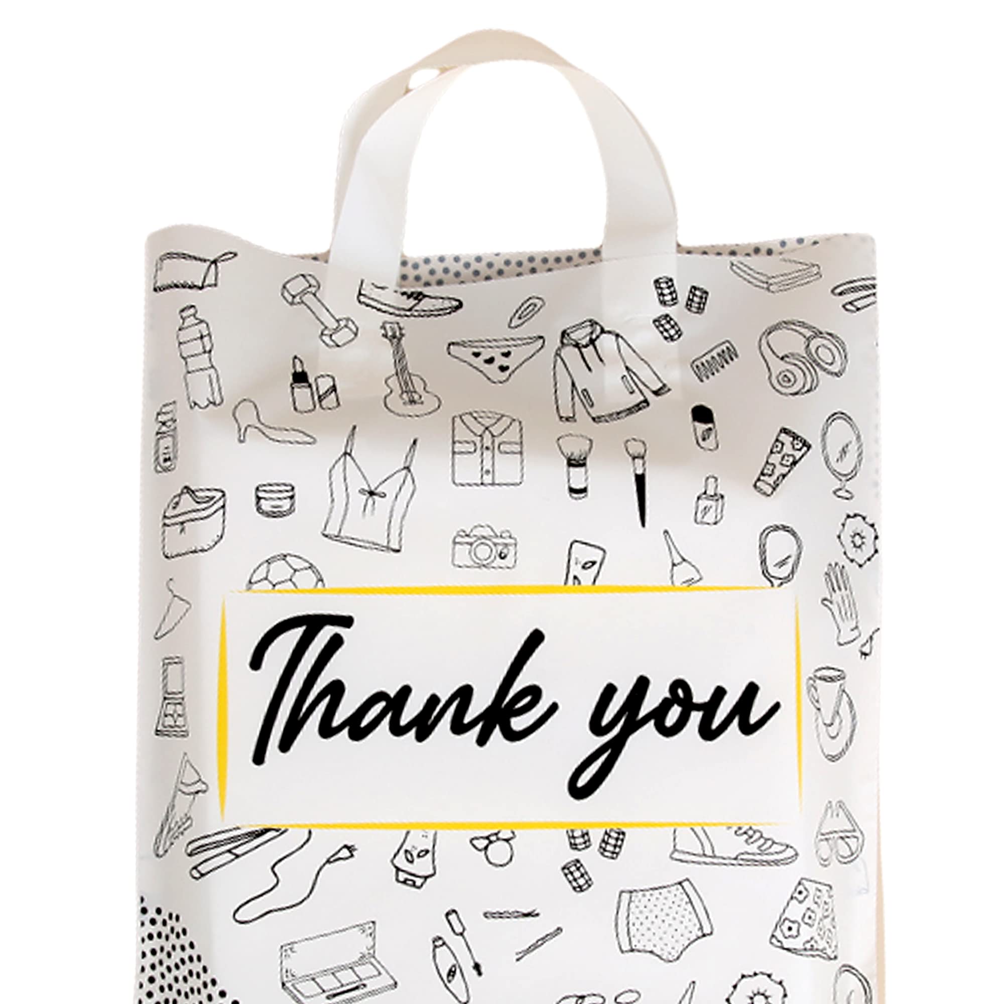 Peltee Pack x 50 - Thank You Bags with Handles for Small Business | Assorted Sizes (16x18 In Extra Large) | Gift Bags, Boutique Bags & Merchandise Bags | Perfect for Retail Stores, Party Favors & Customer Appreciation