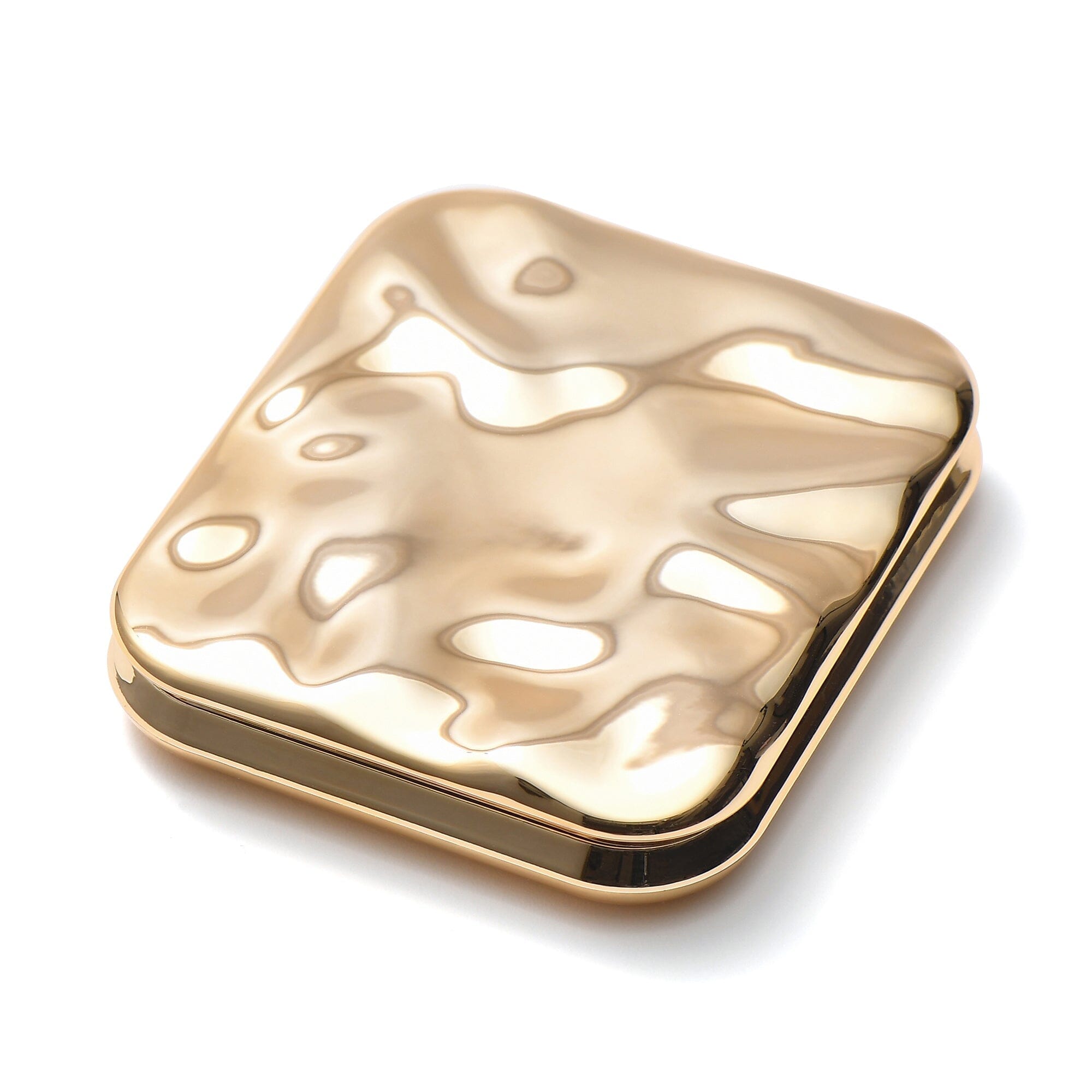 Blanche LED Compact Mirror with Gold Finish - Portable Makeup Mirror for Travel, Home, and On-the-Go Touch Ups