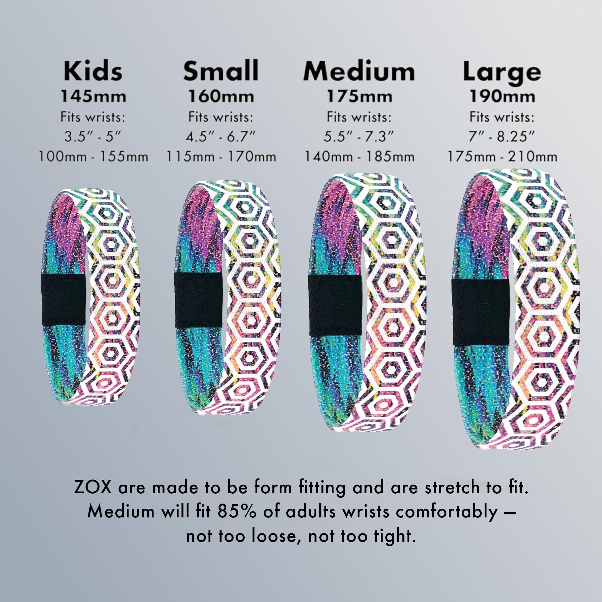 ZOX Stretchy Elastic Bracelets with Motivational Affirmations & Artistic Designs - Inspirational Wristbands Gift for Men, Women & All Ages | Perfect for Daily Wear, Yoga, Meditation & Self-Expression