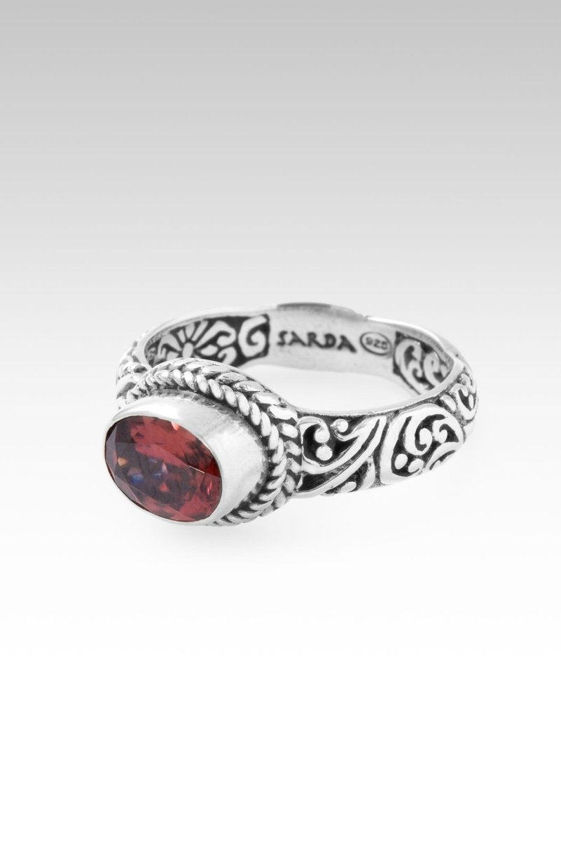 Inspire and Uplift Ring™ - Genuine Merlot Red Zircon Sterling Silver Jewelry for Women | Elegant Gift for Anniversary, Valentine's Day & Special Occasions