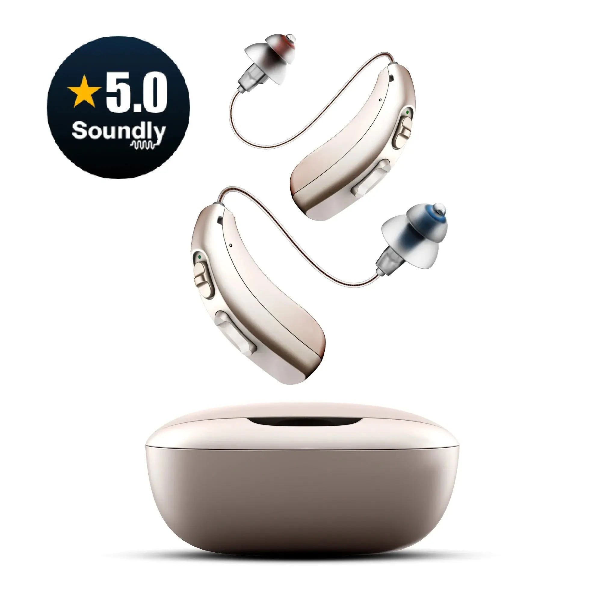 Linner Mercury Mini RIC OTC Hearing Aids for Seniors - Rechargeable Digital Sound Amplifier with Noise Reduction - Perfect for TV Watching, Conversations & Outdoor Activities