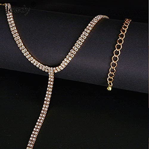 Sexy Rhinestone Body Chains for Women - Crystal Layered Choker & Waist Necklace - Perfect for Nightclub, Party, and Festival Outfits