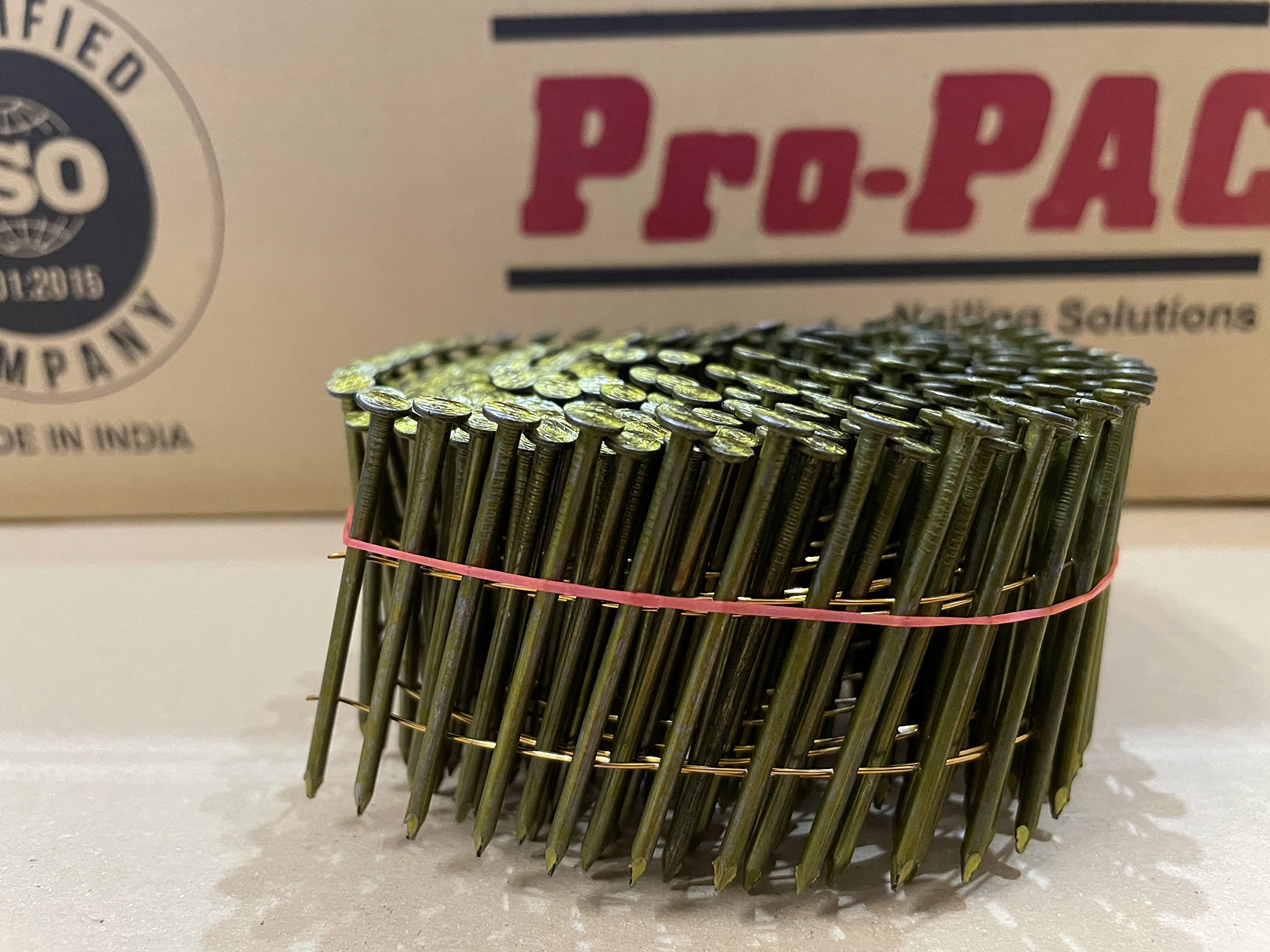 Pro-PAC 2.3x50mm Coil Nails - 1200 Count Smooth Shank Galvanized Framing Nails for Pneumatic Nail Guns - Perfect for Roofing, Fencing, and Woodworking Projects
