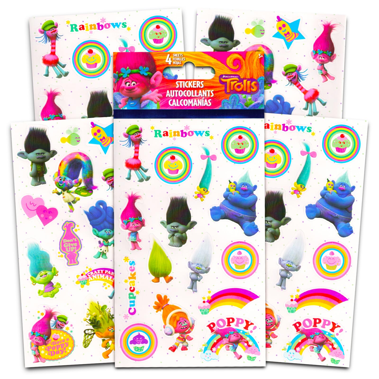 400+ Trolls Stickers Party Decorations Set with Fun Packs & Pens - Perfect for Trolls Themed Birthday Parties, Classroom Rewards, and Kids' Craft Activities