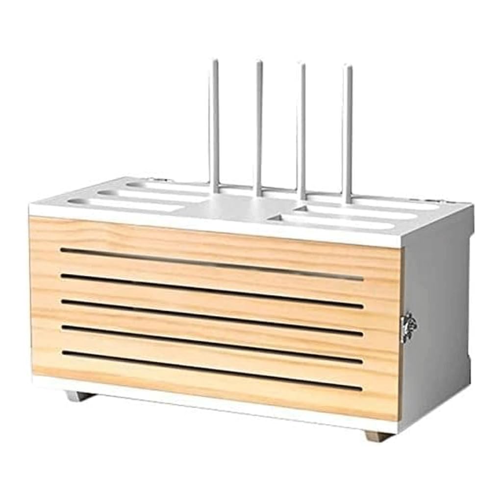 Wall Mount Set Top Box Rack - Adjustable Height Wireless Router & WiFi Storage Organizer with Cable Management - Perfect for Home Entertainment & Office Network Setup