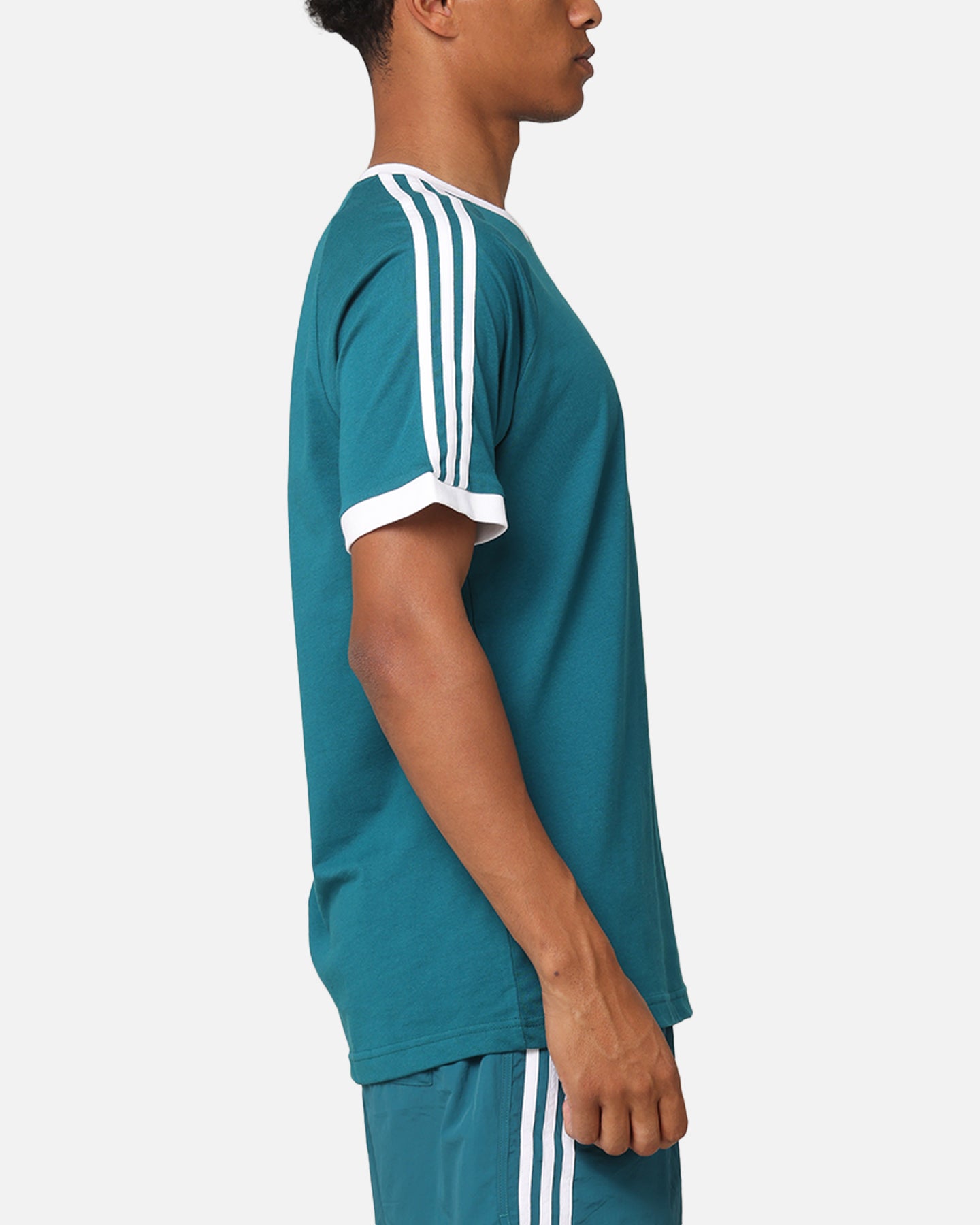 Adidas Classics 3 Stripes T-Shirt for Men - Soft Cotton Teal Blue Casual Shirt - Perfect for Gym, Running & Streetwear Fashion