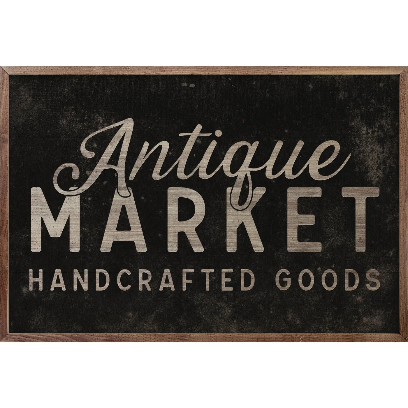 Antique Market Handcrafted Wood Framed Print - Vintage Wall Art Decor for Living Room, Bedroom & Office