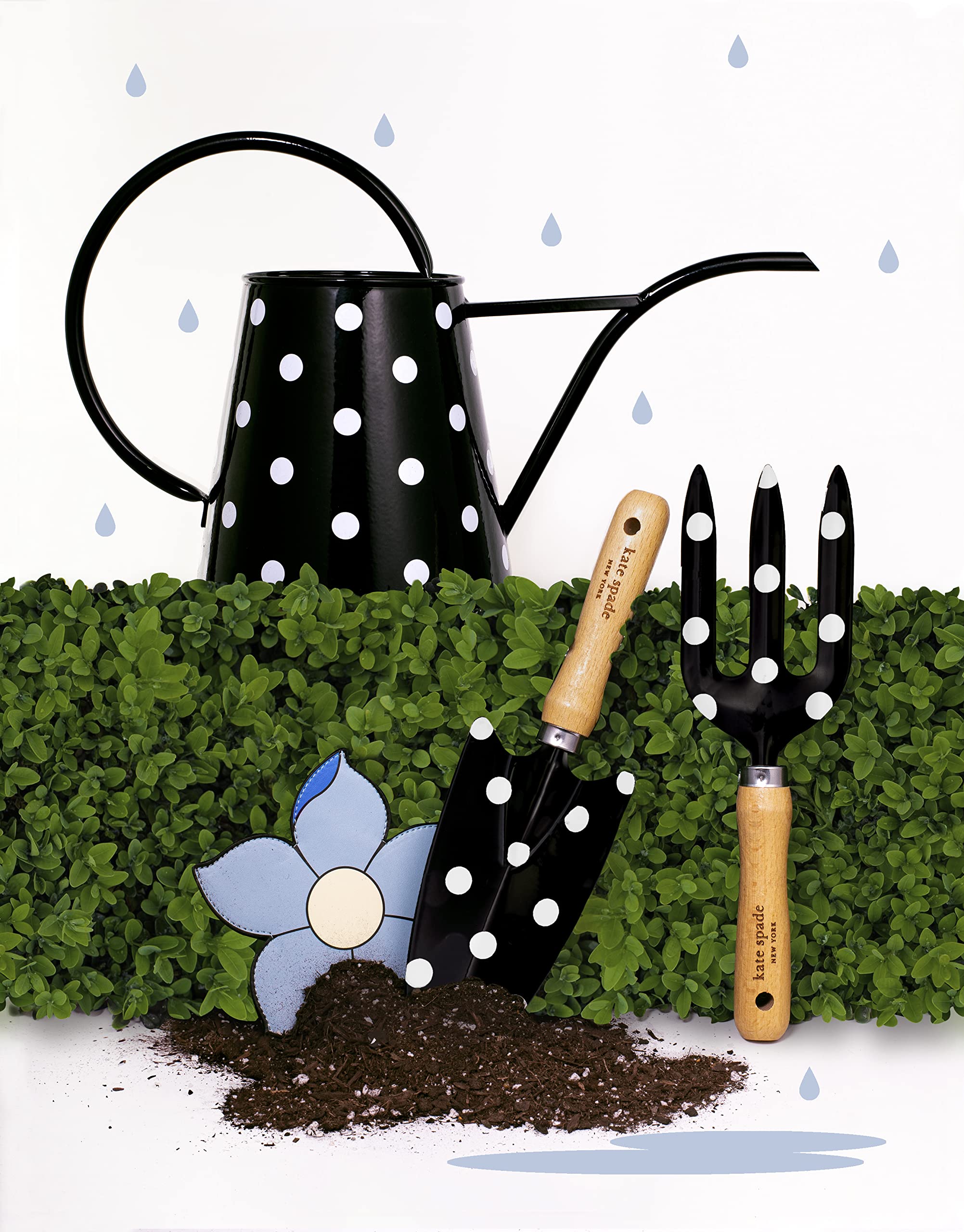 Kate Spade Gardening Tools Set - Hand Rake & Trowel for Home Garden Care