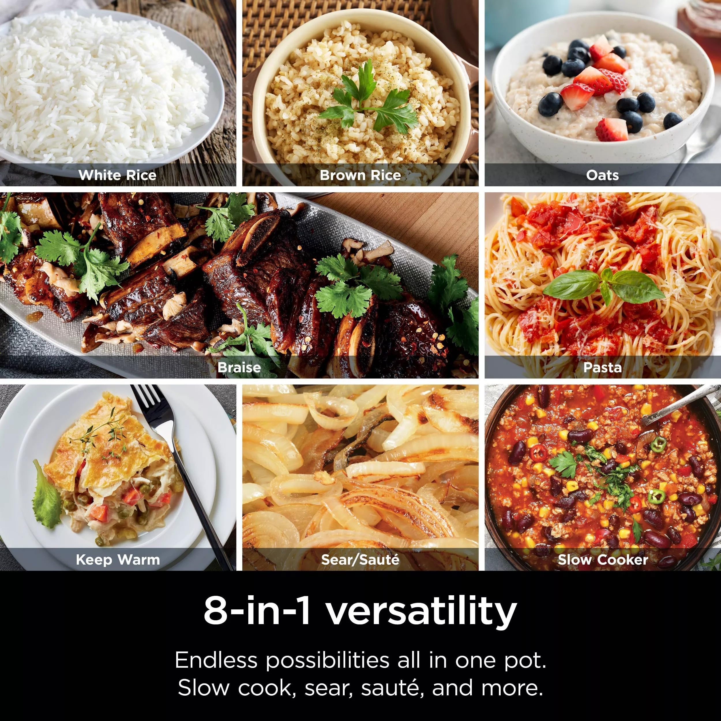 Ninja MC1101 Foodi 8-in-1 Multi-Cooker Pro | 6.5QT Family Size Pressure Cooker with Adjustable Temperature Control | Faster Cooking | Replaces 10 Kitchen Appliances | Vanilla Bean (Renewed) | Perfect for Meal Prep, Family Dinners & Healthy Cooking