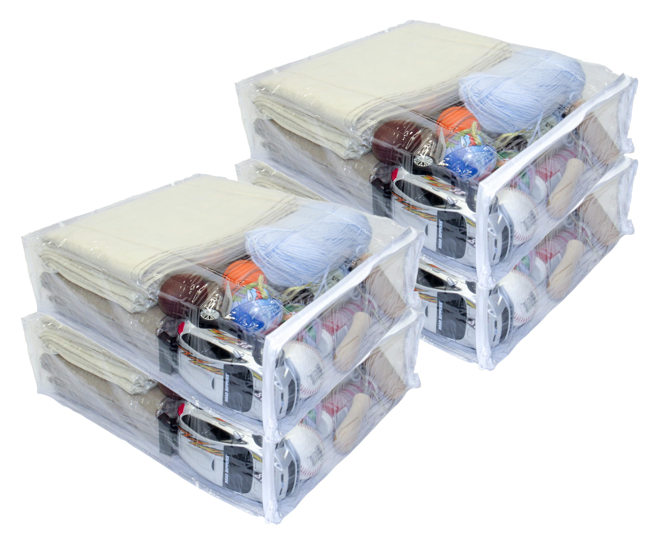 4-Pack Heavy Duty Clear Vinyl Zippered Storage Bags for Closet - 15