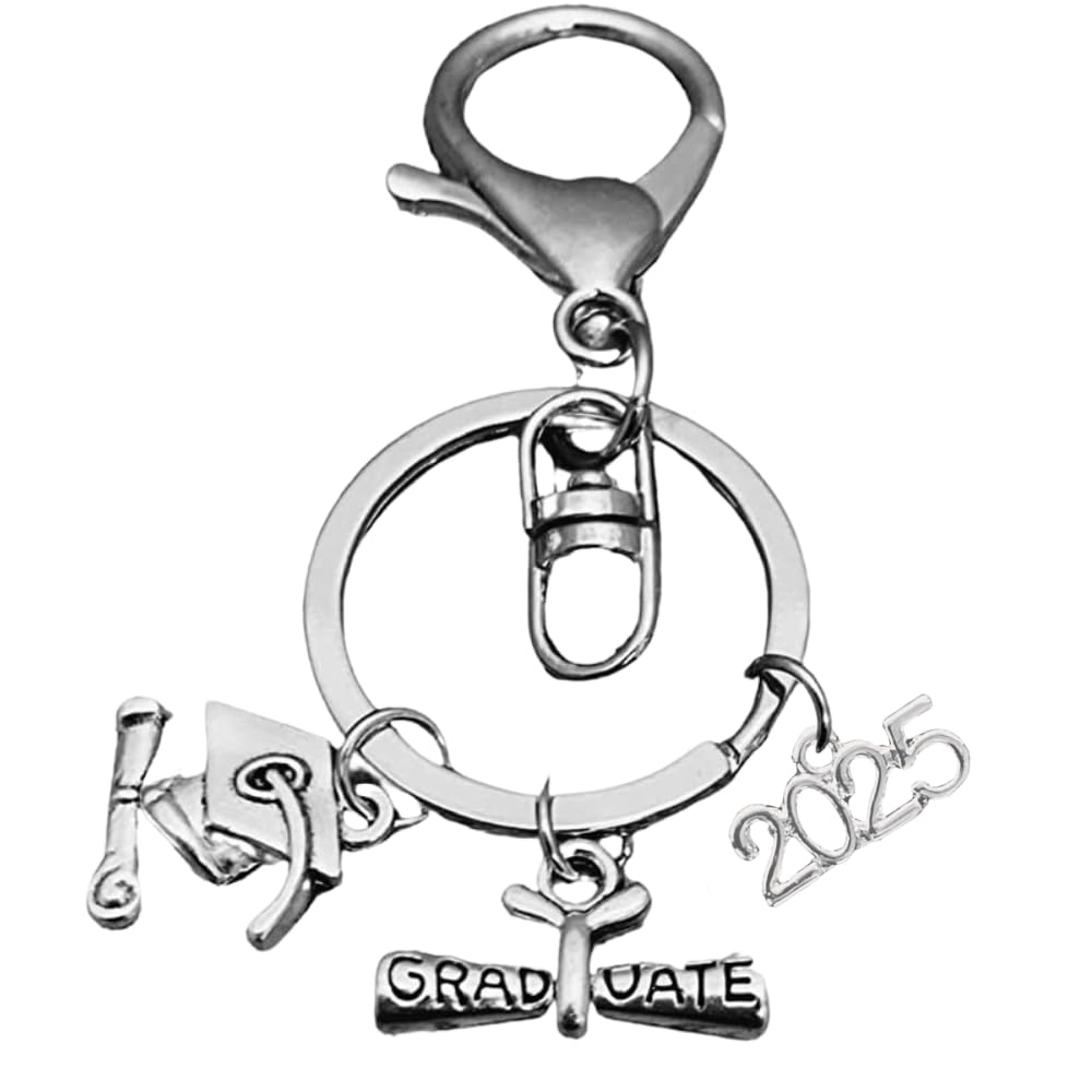 2025 Graduation Zipper Pull Keychain - Clip-On Charm Gift for High School, Middle School & College Graduates - Class of 2025 Boys & Girls - Perfect Graduation Party Favors & School Keepsakes