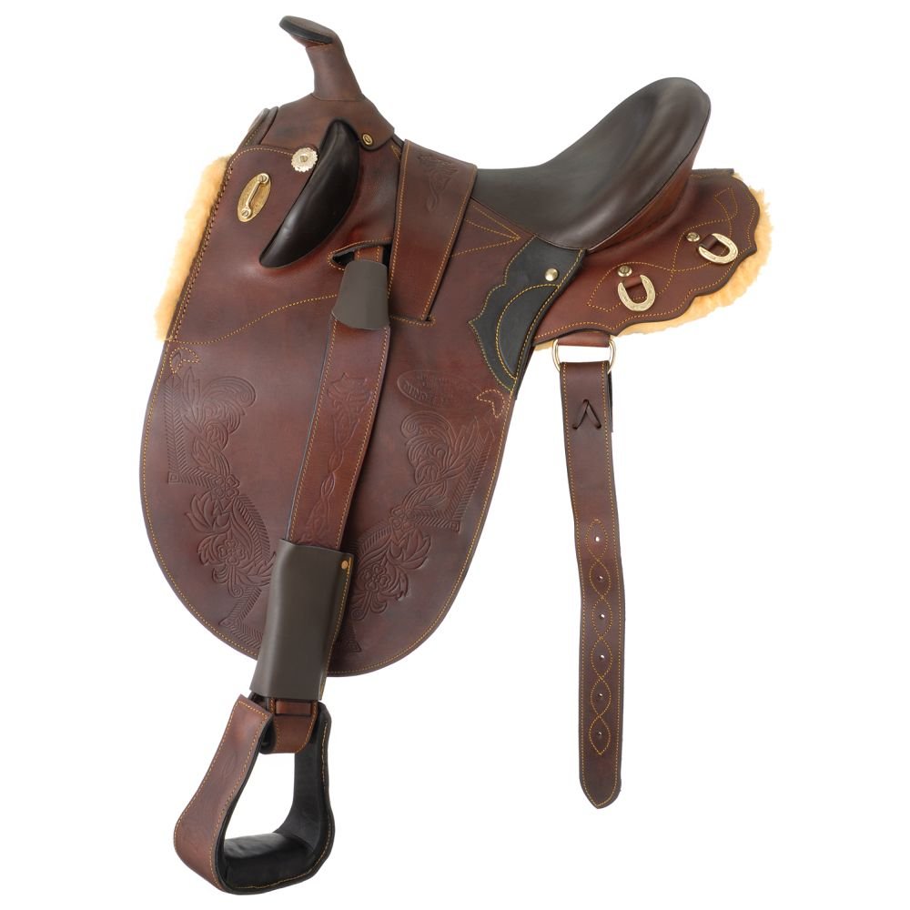 Premium Western Rancher Saddle for Horseback Riding - Durable Leather Cowboy Saddle for Trail Riding, Ranch Work & Rodeo Events