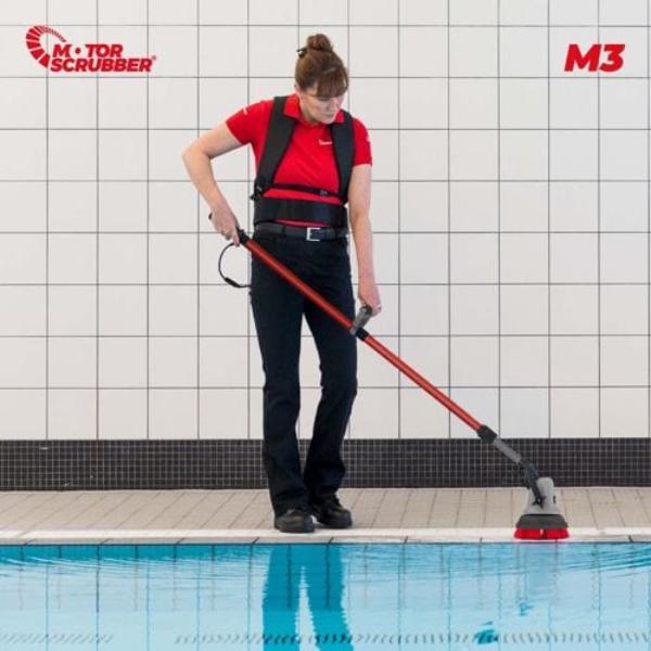 M3 MotorScrubber Cordless Powerful Lightweight Floor Scrubber - Heavy Duty Cleaning for Hardwood, Tile & Vinyl Floors - Perfect for Home, Office & Commercial Use