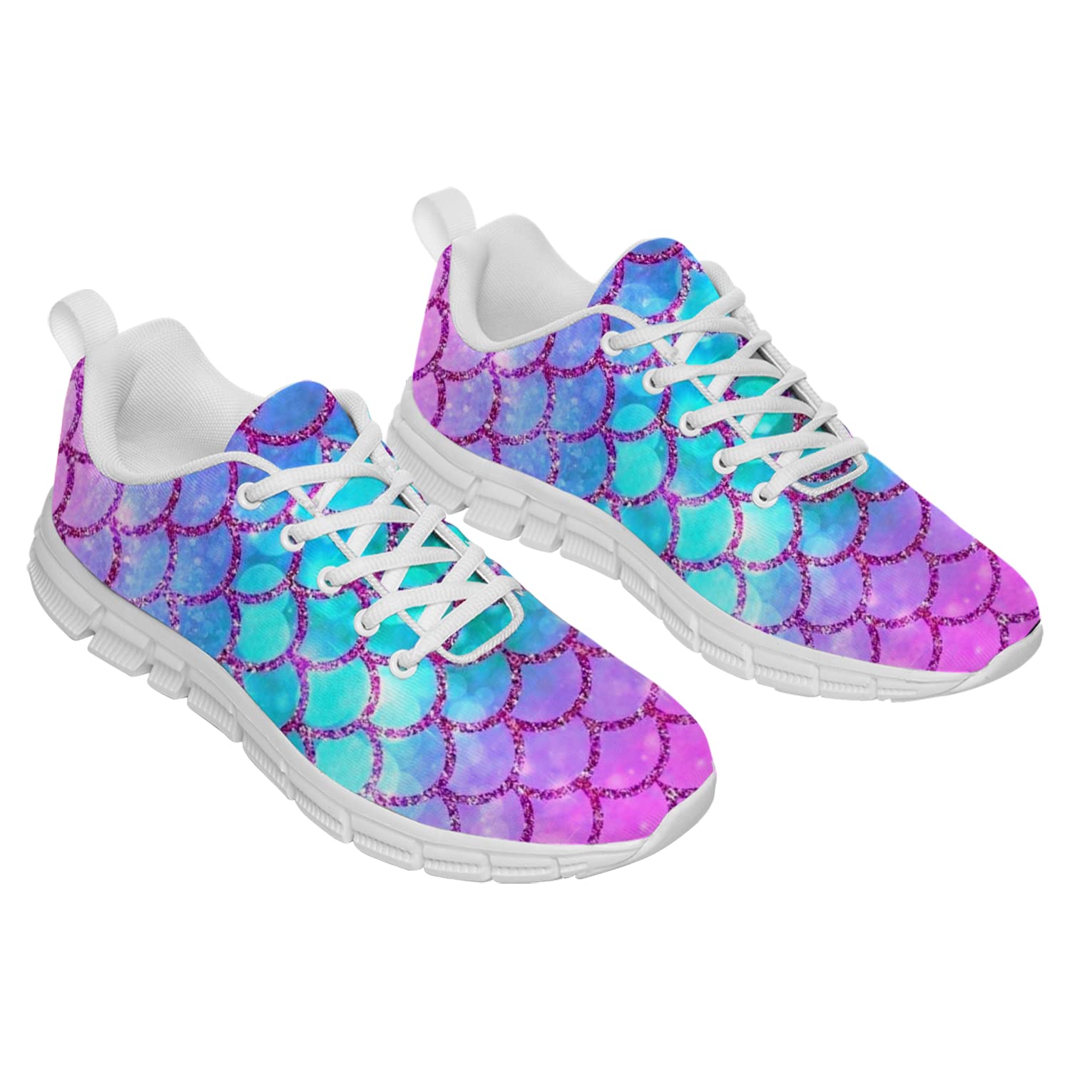 Women's & Girls' Mermaid Style Tennis Shoes - Cute Pink Purple Turquoise Running Sneakers for Golf, Casual Wear & Sports | Size 9.5 Men / 11 Women | Perfect Gift for Girls & Women | Ideal for Running, Walking, Gym & Outdoor Activities