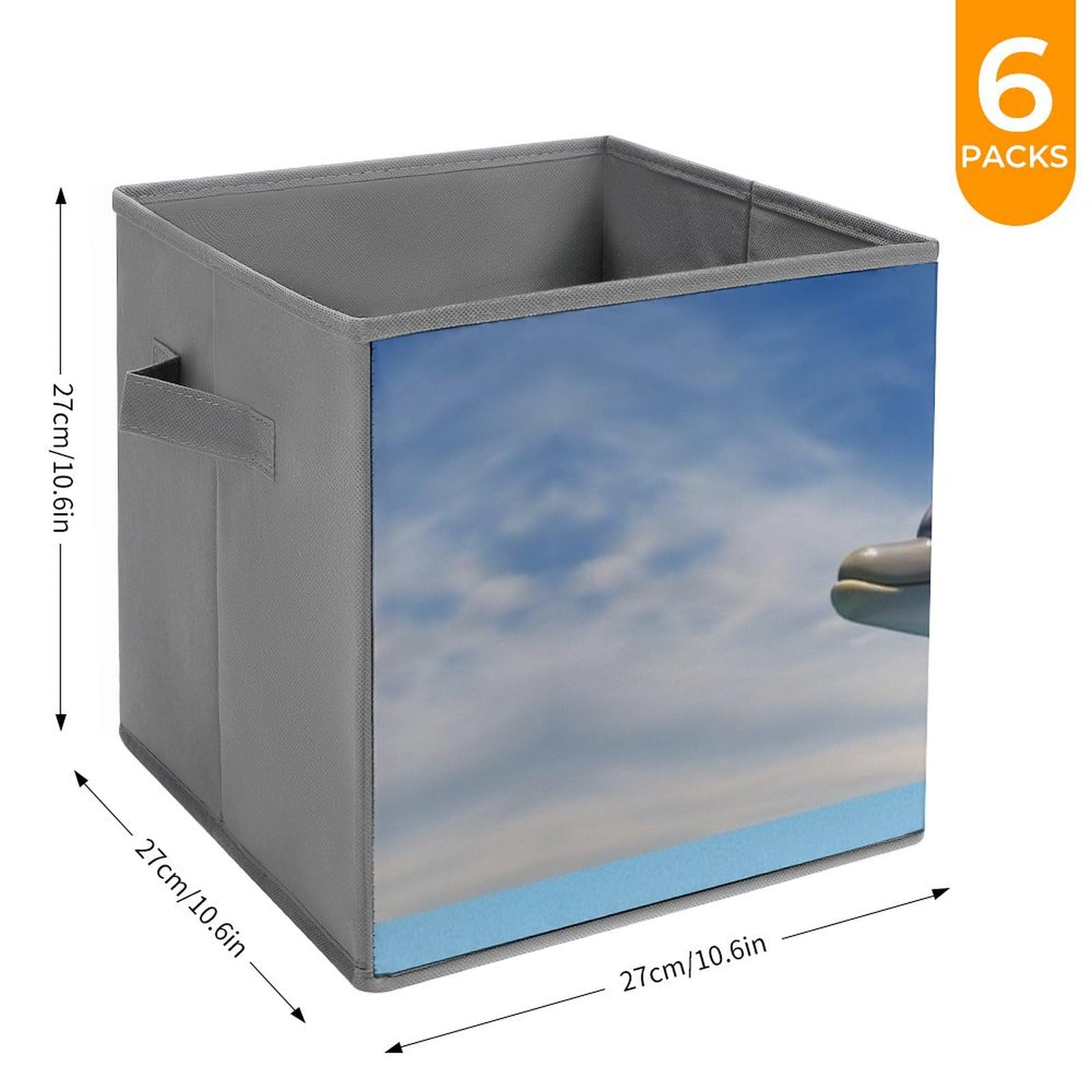 6-Pack Collapsible Storage Bins with Handles - Two Dolphins Foldable Storage Baskets for Closet Organization, Clothing Storage & Home Decor | Perfect for Bedroom, Nursery, Office & Laundry Room