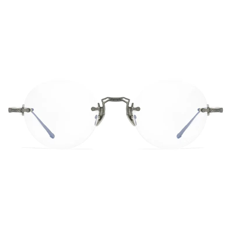 Aimee Unisex Rimless Round Titanium Eyeglasses 2250 - Lightweight & Durable Titanium Frame for Men & Women - Perfect for Reading, Work & Everyday Use