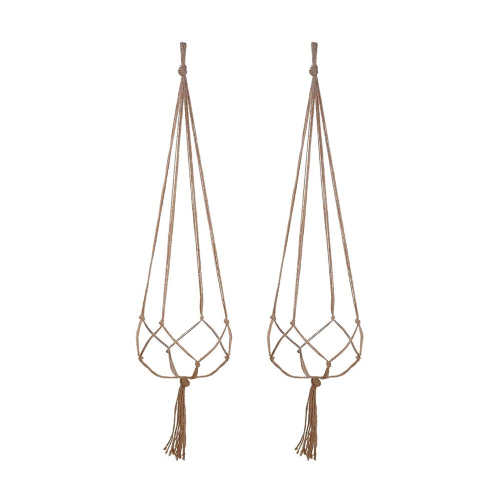 Yardwe 2-Pack Flower Pot Hanging Net Holders - Durable Outdoor Plant Basket for Bonsai, Balcony & Garden Decor - Perfect for Hanging Plants, Herbs & Small Flowers in Home, Patio or Shop Display