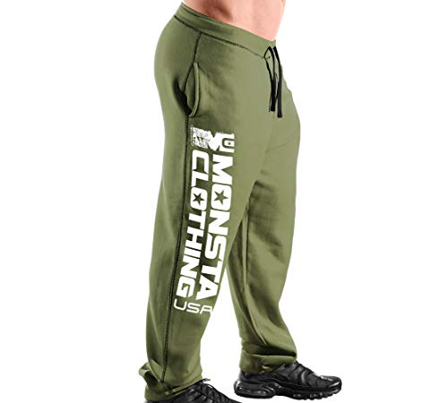 Military Green Sweatpants/White Art