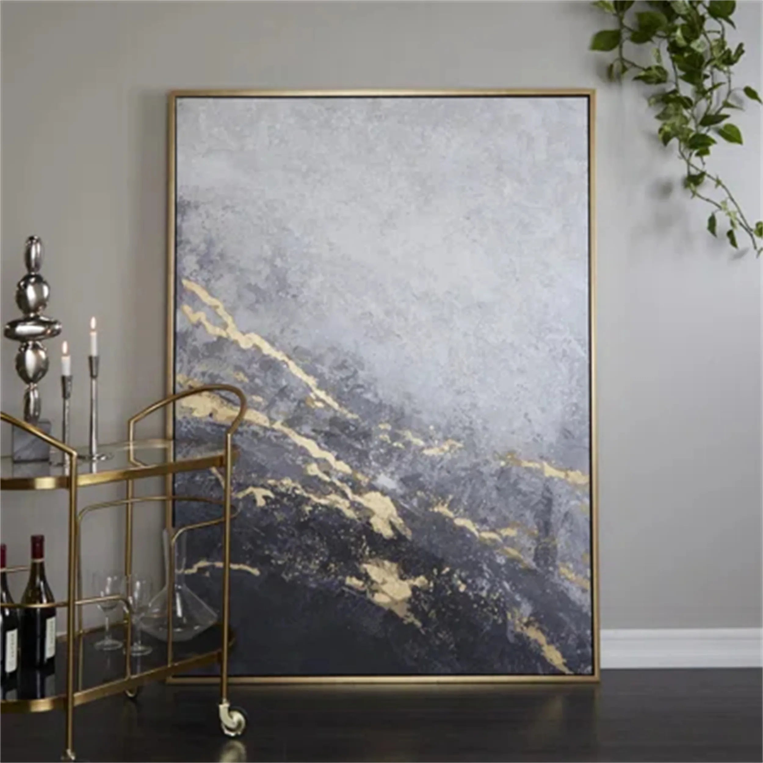 Abstract Painting #AB 127 - Modern Wall Art Decor for Living Room, Bedroom & Office - Handmade Canvas Artwork for Home & Interior Design