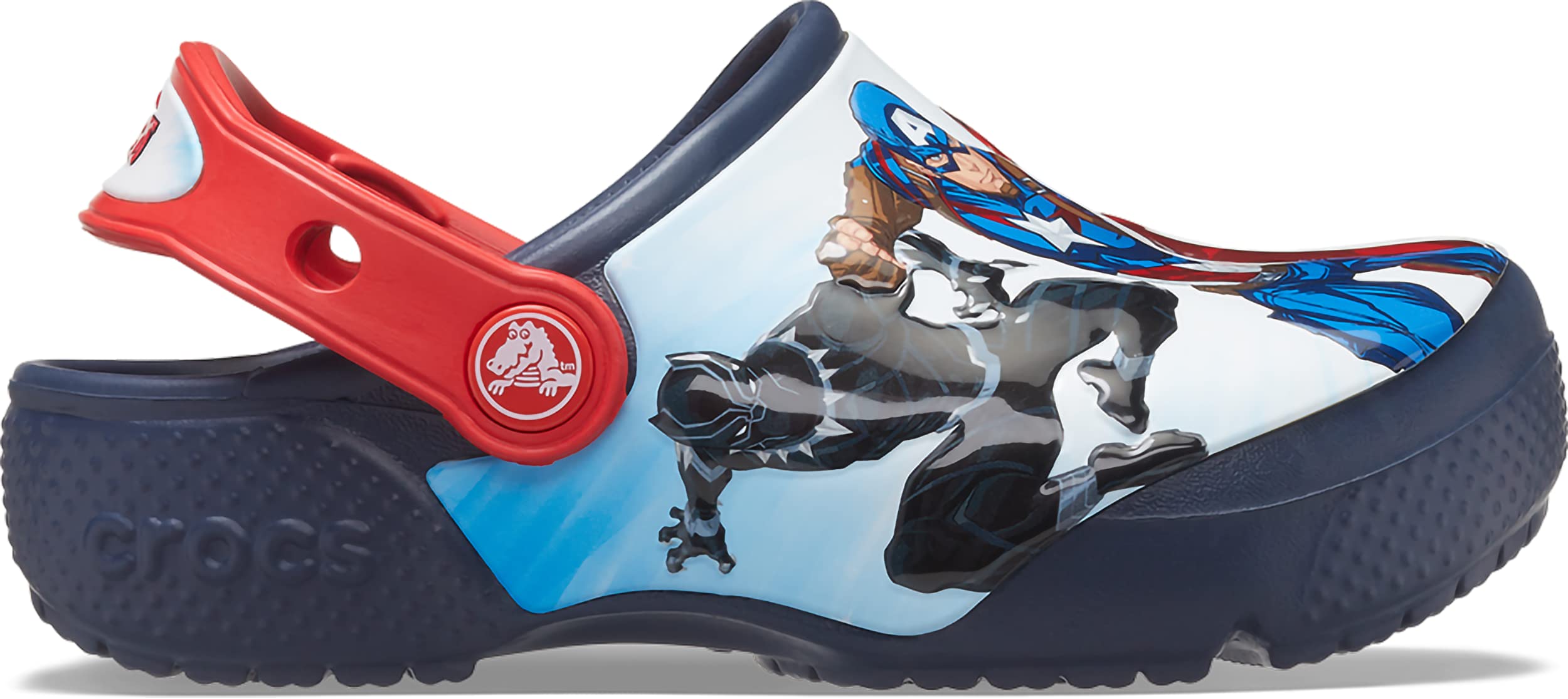 Crocs Unisex-Child Fun Lab Avengers Patch Clog | Lightweight Comfortable Kids Shoes | Perfect for School, Playground & Outdoor Activities