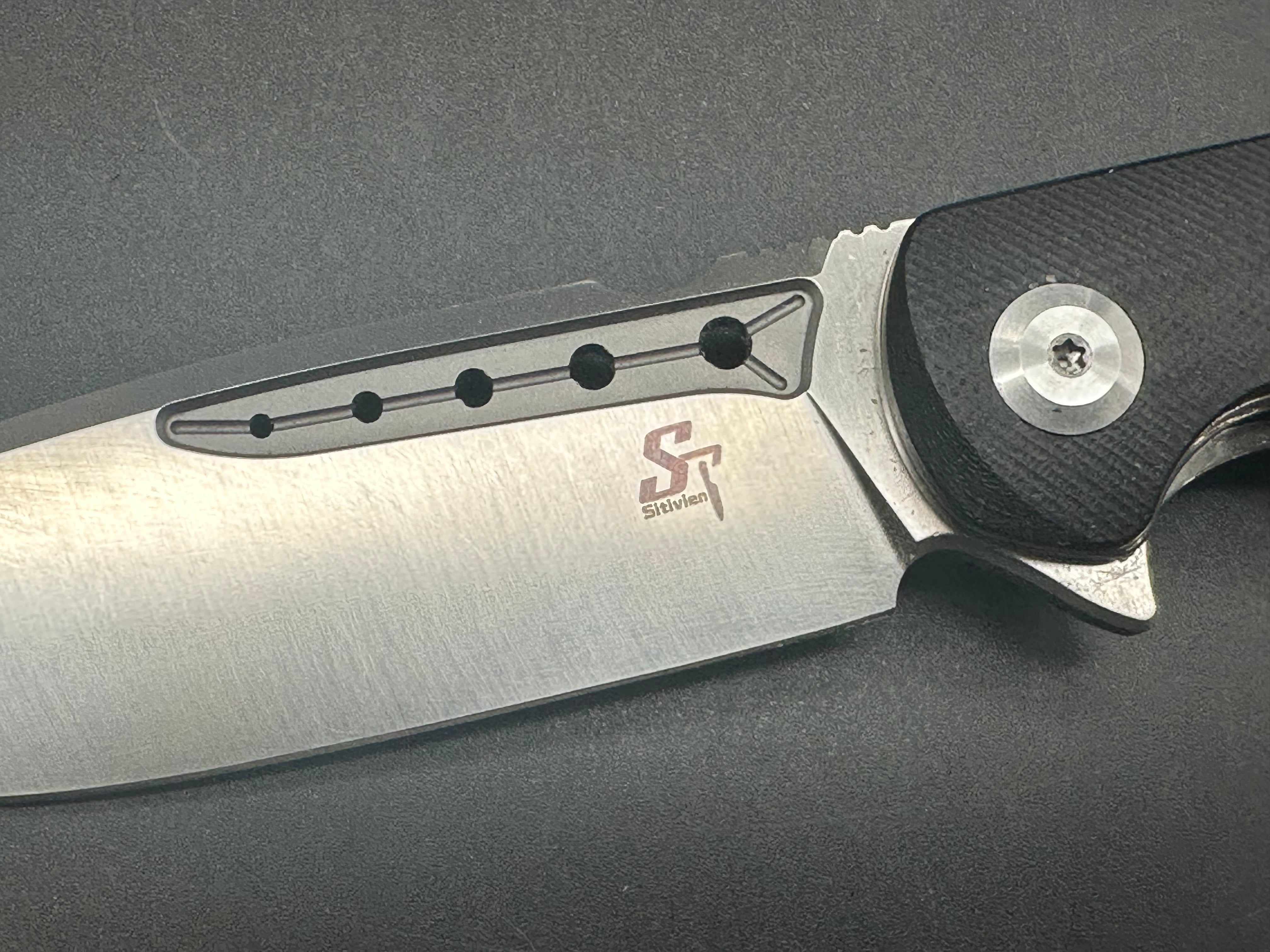 Sitivien ST131 Folding Pocket Knife - D2 Steel Blade, Black G10 Handle, Liner Lock Mechanism for EDC, Camping & Outdoor Activities